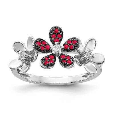 Ruby Ring 14k White Gold Diamond RM4044-RU-009-WA, MPN: RM4044-RU-009-WA, 883957311913