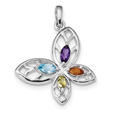 PE CI AM Swiss BT Butterfly Pendant Sterling Silver Rhodium-plated QP5010, MPN: QP5010,