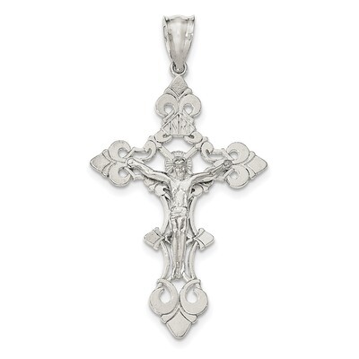 Large INRI Crucifix Pendant Sterling Silver Polished QC8337, MPN: QC8337, 191101458491