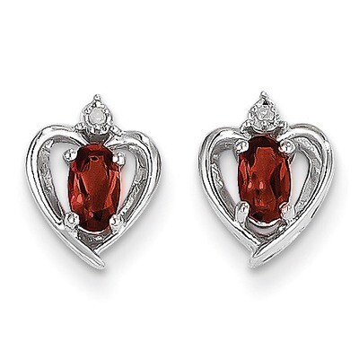 Garnet Diamond Earring 14k White Gold Genuine XBS442, MPN: XBS442, 883957374598