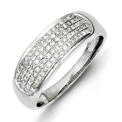 Five Row Diamond Band Ring Sterling Silver QR4801, MPN: QR4801, 883957366630