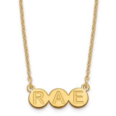 3 Letter Bubble Necklace Sterling Silver Gold-plated XNA1323GP, MPN: XNA1323GP,