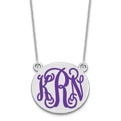 Medium Polished Epoxied Letter Circle Monogram Necklace 10k White Gold 10XNA584W, MPN: 10XNA584W,