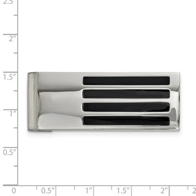 Stainless Steel Polished/Brushed Black Enamel Money Clip Stainless Steel Polished SRM185, MPN: SRM1…