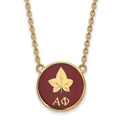 Alpha Phi Small Enameled Pendant with 18 Inch Chain Gold-plated Silver GP043APH-18, MPN: GP043APH-1…