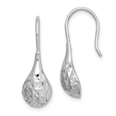 Diamond-Cut Teardrop Dangle Earrings Sterling Silver Rhodium-plated QE15284, MPN: QE15284, 88677408…