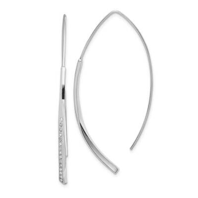 Threader Earrings Sterling Silver Rhodium-plated CZ Diamond QE14863, MPN: QE14863, 886774122748