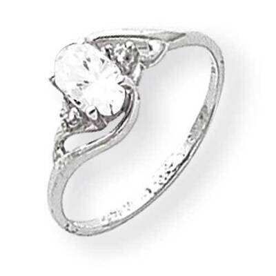 6x4mm Oval Cubic ZirconiDiamond Ring 14k White Gold Y2149CZ_AA, MPN: Y2149CZ_AA, 883957423678