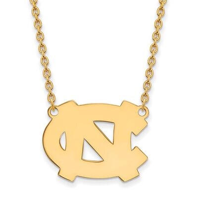 University of North Carolina Large Pendant with Chain Necklace Gold-plated Silver GP015UNC-18, MPN:…
