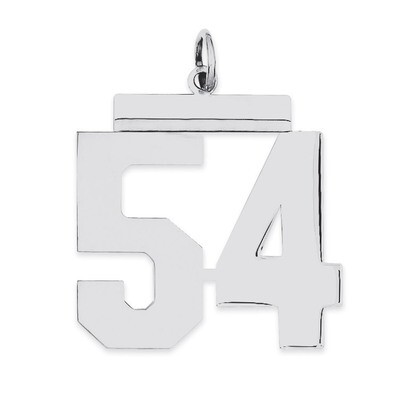 Charm Number 54 Polished Sterling Silver Large QPL54, MPN: QPL54, 191101281044