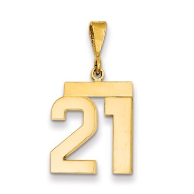 Number 21 Charm 14k Gold Medium Polished MP21, MPN: MP21, 883957134703