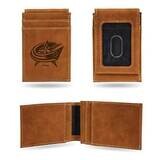 NHL Columbus Blue Jackets Brown Faux Leather Front Pocket Wallet GC7579, MPN: GC7579, 767345896391