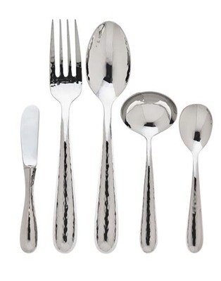 Ricci Florence Polished Hammered 5 Piece Hostess Set, MPN: 5701, 644907057011