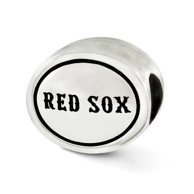 MLB Siskiyou Buckle Antiqued Boston Red Sox Bead Sterling Silver QRS3286