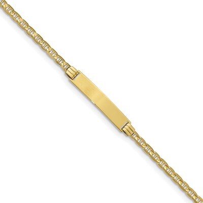 7 Inch Semi-solid Anchor Link ID Bracelet 10k Gold 10DCID105-7, MPN: 10DCID105-7, 191101440519
