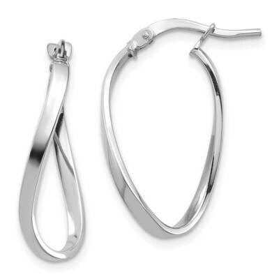 2mm Wavy Hoop Earrings 14k White Gold Polished TF1394W, MPN: TF1394W, 191101987014