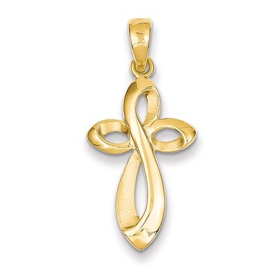 Satin Figure 8 Cross Pendant 14k Gold Polished C4291, MPN: C4291, 637218103409
