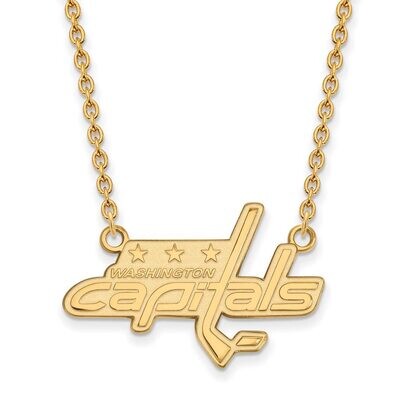 Washington Capitals Large Pendant with Chain Necklace 10k Yellow Gold 1Y013CAP-18, MPN: 1Y013CAP-18…