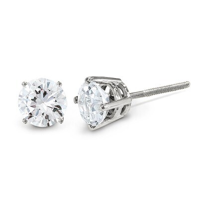 .75ct SI3 G-I Diamond Stud Thread on-off Post Earrings 14k White Gold ST3-75W, MPN: ST3-75W, 883957…