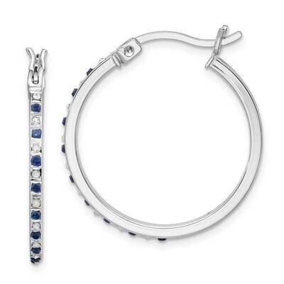 Diamond Mystique Platinum-plated Dia/Sapphire Hoop Earrings Sterling Silver QE14397, MPN: QE14397, …