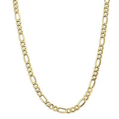 Leslie&#39;s 7.3mm Semi-Solid Figaro Chain 18 Inch 10k Gold HB-8236-18, MPN: 8236-18, 191101755538