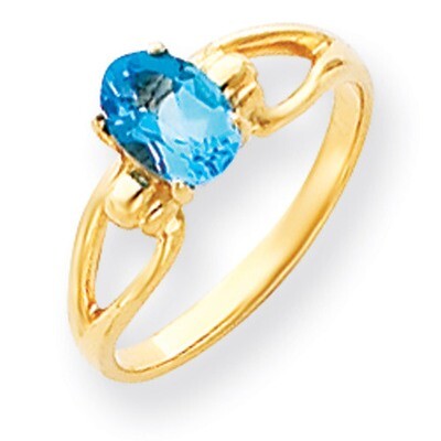 7x5mm Oval Blue Topaz ring 14k Gold Y4641BT, MPN: Y4641BT, 883957562414