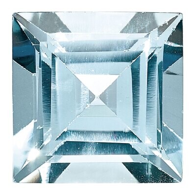 Aquamarine 5mm Square Step Cut AA Quality Gemstone AQ-0500-SQS-AA, MPN: AQ-0500-SQS-AA,
