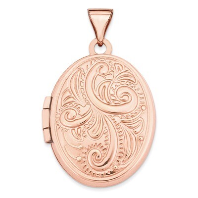 21Mm Domed Oval Locket 14k Rose Gold XL674, MPN: XL674, 883957144696