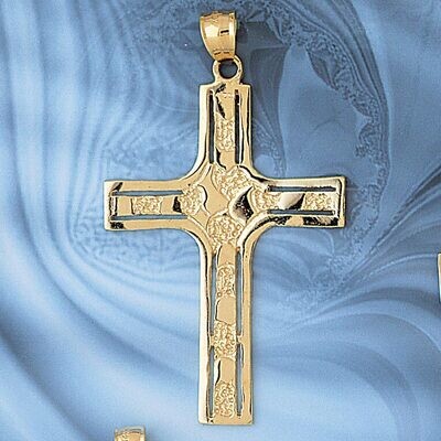 Dazzlers Jewelry Cross Pendant Necklace Charm Bracelet in Yellow, White or Rose Gold 8043, MPN: DZ-…