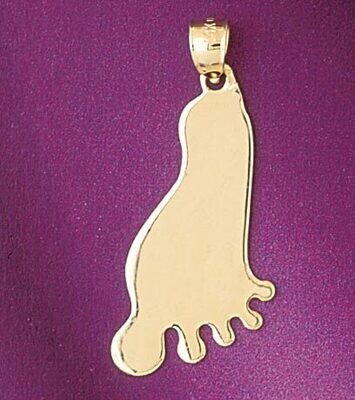 Dazzlers Jewelry Footprint Pendant Necklace Charm Bracelet in Yellow, White or Rose Gold 6525, MPN:…