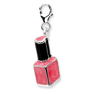 3-D Enameled Pink Nailpolish BottleCharm Sterling Silver QCC557 by Amore La Vita, MPN: QCC557, 8839…