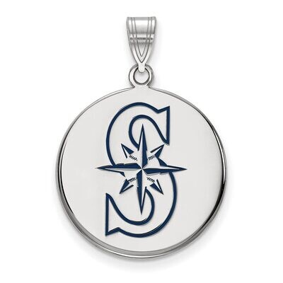 Seattle Mariners Large Enamel Disc Pendant Sterling Silver SS015MRN, MPN: SS015MRN, 886774627526
