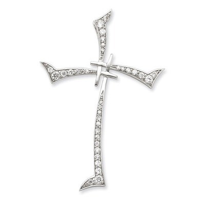 CZ Cross Pendant Sterling Silver QC5377