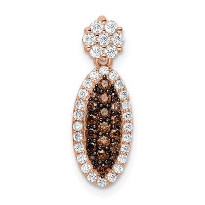 Black Rhodium-Plated CZ Diamond Pendant Sterling Silver Rose-Tone QP5603, MPN: QP5603,