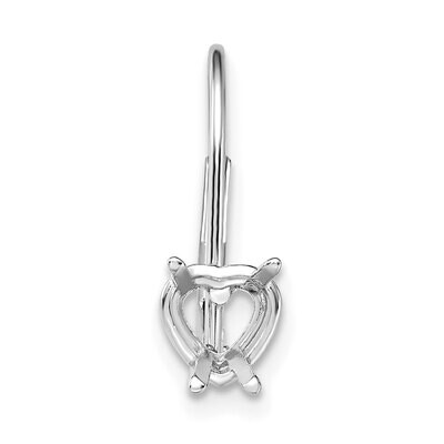 Heart 5.0mm Cast Basket Leverback Earring Mounting 14k White Gold WG420, MPN: WG420,