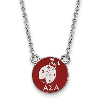Alpha Sigma Alpha Extra Small Enameled Pendant with 18 Inch Chain Sterling Silver SS042ASI-18, MPN:…