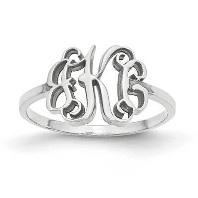Laser Polished Monogram Ring 10k White Gold 10XNR71W, MPN: 10XNR71W, 886774566184