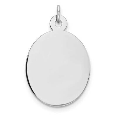 Engravable Oval Polish Front/Satin Back Disc Charm Sterling Silver Rhodium Plated QM517, MPN: QM517…