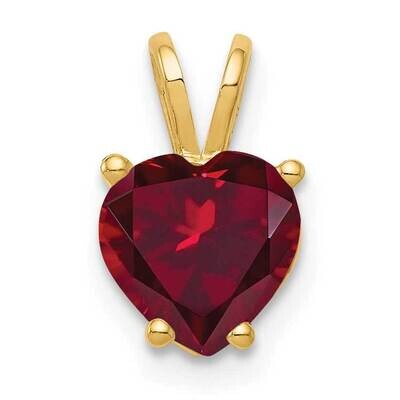 7mm Heart Created Ruby pendant 14k Gold XP430CR, MPN: XP430CR, 883957234540