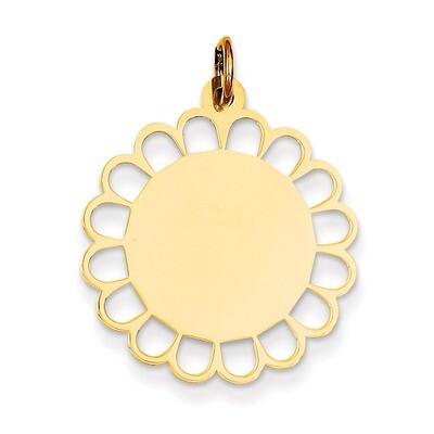 Plain .013 Gauge Engravable Flower Disc Charm 14k Gold XM244/13, MPN: XM244/13, 883957499758