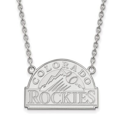 Colorado Rockies Large Pendant with Chain Necklace 10k White Gold 1W007ROK-18, MPN: 1W007ROK-18, 88…