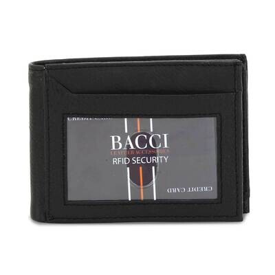 Black Cowhide RFID Top Flap Bifold Wallet GM23269, MPN: GM23269, 892925014558