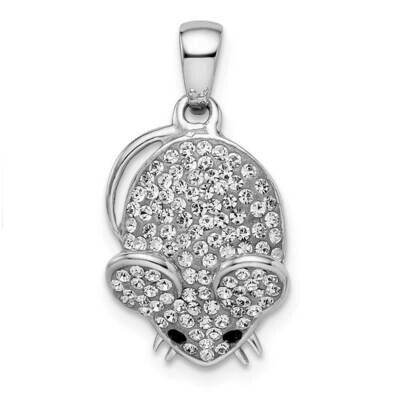 Preciosa Crystal Mouse Pendant Sterling Silver Rhodium-Plated QC11018, MPN: QC11018,