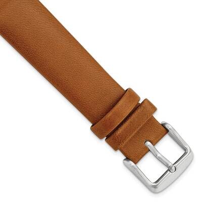 18mm Lt. Brown Padded No-Stitch Calfskin Stainless Bckl Watch Band Gold-tone BA542-18, MPN: BA542-1…
