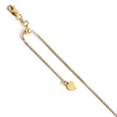 Leslie&#39;s Adjustable Box Chain 11 Inch - 14k Gold HB-3180-11, MPN: 3180-11, 883957569130