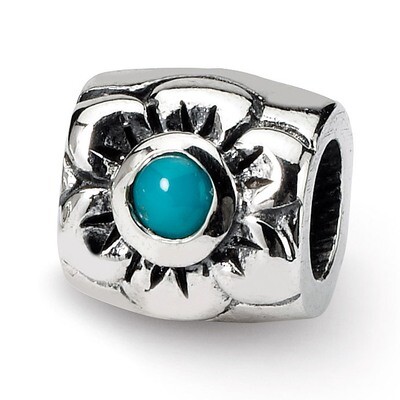 Turquoise Synthetic Diamond Bead - Sterling Silver QRS414, MPN: QRS414, 883957723396