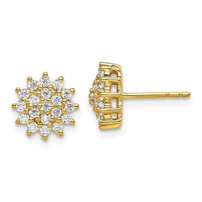 Si1/Si2, G H I, Cluster Post Earrings 14k Gold Lab Grown Diamond EM9126-057-YLG, MPN: EM9126-057-YL…