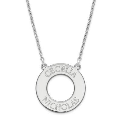 Open Circle with 2 names Sterling Silver Rhodium-plated XNA760SS, MPN: XNA760SS,