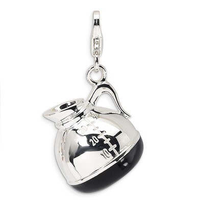 3-D Enameled Coffee Pot Charm Sterling Silver QCC271 by Amore La Vita, MPN: QCC271, 883957332284