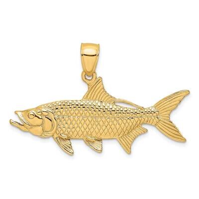 Oxeye Tarpon Fish Charm 14k Gold 3-D Textured K8249, MPN: K8249, 63721809628